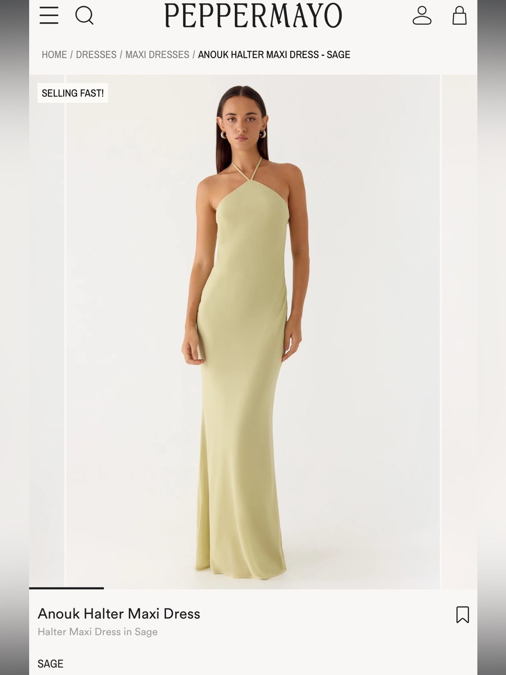 Peppermayo Anouk Halter Maxi Dress